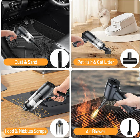 Mini Handheld Vacuum Cordless, Portable Car Vacuum Cleaner Rechargeable, 3 in 1 Dust Buster & Air Blower & Hand Pump Small High Power Vacuum for H...