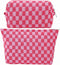 2-Pack Makeup Bag For Women - Large Checkered Knitted Cosmetic Bags&Small Makeup Pouch Aesthetic Design Travel Toiletry Bag Skincare Bag Car Stora...