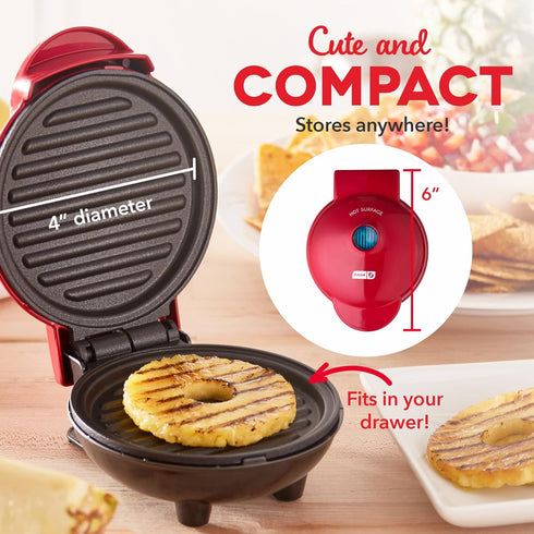 DASH Mini Maker Portable Grill Machine + Panini Press for Gourmet Burgers, Sandwiches, Chicken + Other On the Go Breakfast, Lunch, or Snacks with ...