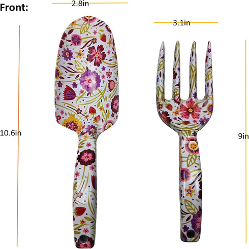 Floral Print Garden Tools Set for Women Trowel and Fork...