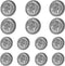 14 Pieces Silver Metal Blazer Button Set 23mm 18mm Blazer Buttons Men Metal Suit Buttons for Men Silver Buttons for Blazer,Suits,Sport Coat,Unifor...
