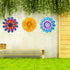 LITIALLY 12 Inches Metal Flower Wall Art Garden Decor Cute Flowers Decorations, Bathroom Wall Decor Hanging for Outside Yard Porch Lawn (Yellow)...