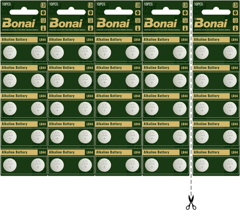 BONAI LR44 AG13 Batteries 1.5v Button Cell Battery 50 Count, A76 357/303 L1154f SR44 Battery High Capacity Packaging Upgrade…...