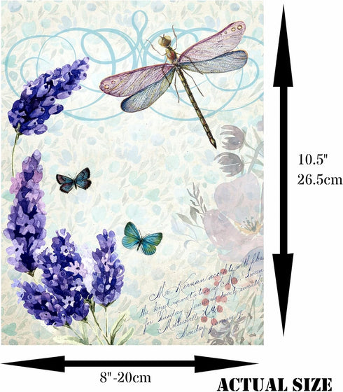 Bees & Birds Mulberry Rice Paper, 8 x 10.5 inch - 6 x Different Printed Mulberry Paper Images 30gsm Visible Fibres for Decoupage Crafts Mixed Medi...