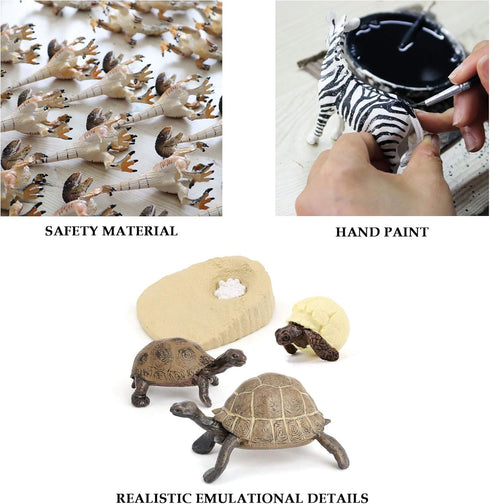4PCS Elephant Tortoise Animal Life Cycle,Insect Growth Cycle Model,Hand Painting Animal Figures,Educational Toy,Cake Toppers Christmas Birthday Gi...