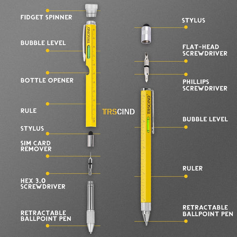 Gifts for Men Dad Husband Christmas, Anniversary Birthday Gifts Idea for Him, Fidget Pen, 10 in 1 Multitool 2pc Set, Stocking Stuffers for Men, To...
