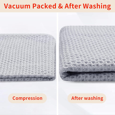 Homaxy 100% Cotton Waffle Weave Kitchen Dish Cloths, Ultra Soft Absorbent Quick Drying Dish Towels, 12 x 12 Inches, 6-Pack, Light Gray...