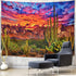 Generleo Mountain Desert Cactus Tapestry Sunset Clouds Tapestries Psychedelic Tropical Plants Wall Tapestries Nature Scenery Tapestry Wall Hanging...