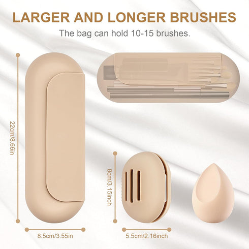 Silicone Makeup Brush Holder and Beauty Blender Holder,Cosmetic Case Organizer Magnetic Makeup Brush Case Travel Organizer...