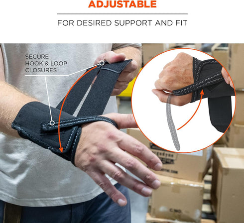 Ergodyne ProFlex 4010 Double-Strap Left Wrist Support, Black, Small...