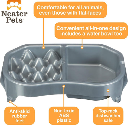 Neater Pet Brands - Neater Slow Feeder - Fun, Healthy, Stress Free Dog Bowl Helps Stop Bloat Prevents Obesity Improves Digestion (Double Diner, Si...