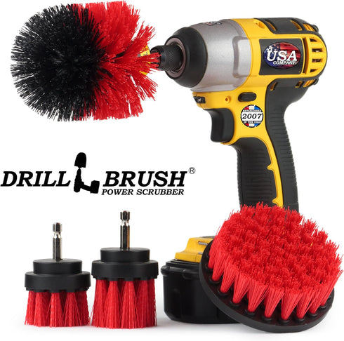 Drill Brush - Outdoor - Cleaning Supplies - Garden - Fountain - Patio - Fire Pit - Scrub Brush - Concrete - Marble - Grout Cleaner - Bird Bath - G...