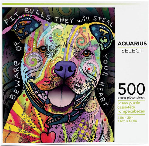 AQUARIUS - Dean Russo Beware Pit Bull AS 500 Piece Jigsaw Puzzle...
