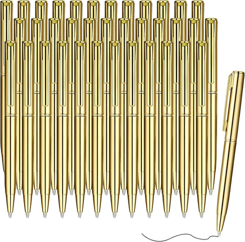 Teling 36 Pcs Small Ballpoint Pen Mini Pens Bulk 4 Inch Short Small Pens Tiny Pen Ink Ballpoint Pens for Notebook Notepads School Office(Gold)...