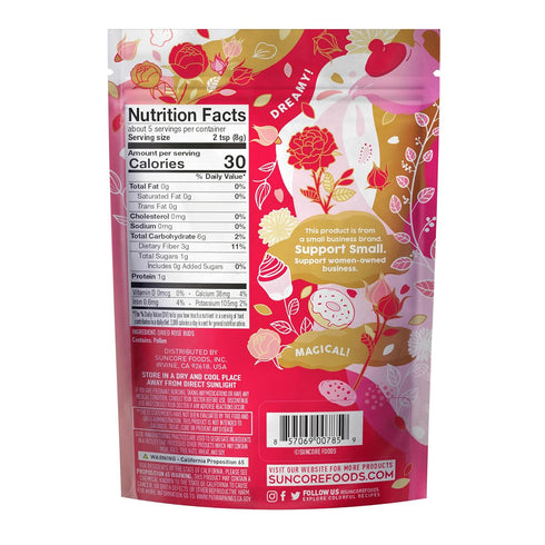Suncore Foods Dried Rose Buds Bloom, Caffeine-Free Tea, Gluten-Free, Non-GMO, 1.5oz (1 Pack)...
