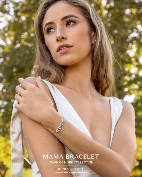 Benevolence LA Mama Gift Set | Travel Jewelry Case - Dusty Pink, MAMA Necklace & MAMA Bracelet, Lilac & Rose Scented Candle, 8 oz | Mom Gift Box, ...
