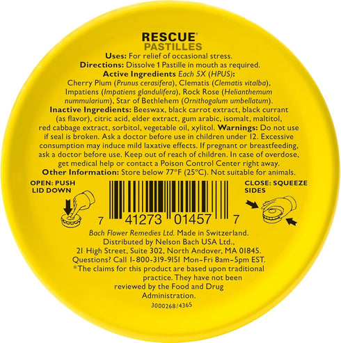Bach Rescue Remedy Pastilles Black Currant, 1.7 oz (2 Pack)...