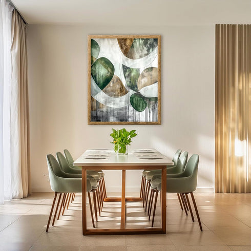 Posterizer 1 pcs-chic modern abstract shapes poster-green gold and black art 1-Abstract & Modern Art-Collectibles & Fine Art-Chic Home Decor- unfr...