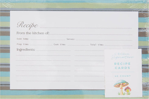 C.R. Gibson Forage 4x6 Double Sided Recipe Cards, Multicolor...