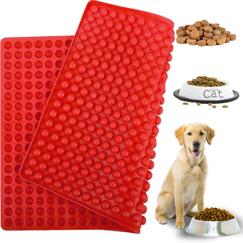 DIMROM Round Silicone Molds 468 Cavity - Red Semi Sphere Chocolate Dog Treat Molds Silicone Shapes Boba Mold Non Stick Baking Sheet Gummy Molds - ...
