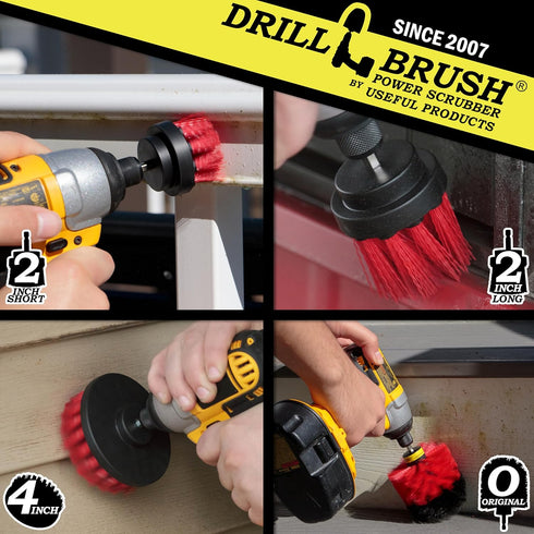 Drill Brush - Outdoor - Cleaning Supplies - Garden - Fountain - Patio - Fire Pit - Scrub Brush - Concrete - Marble - Grout Cleaner - Bird Bath - G...