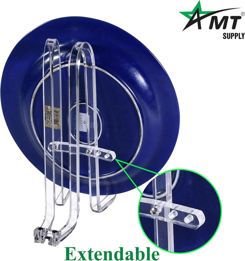 AMT 10 Inch Acrylic Plate Stands for Display - Holder Stand + Frame holder stand Picture, Decorative Plate, Book, Photo Easel (10 Inch)...