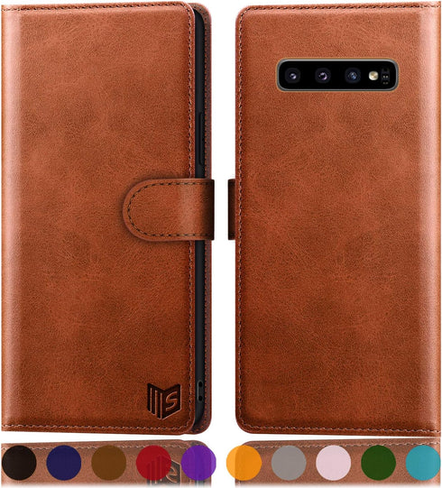 SUANPOT for Samsung Galaxy S10+ /S10 Plus 6.4 (Not Fit S10,S10e) Leather Wallet case with RFID Blocking Credit Card Holder, Flip Folio Book Cell P...