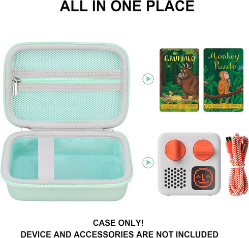 Hard Travel Case for Yoto Mini (2024 Edition) Kids Screen-Free Bluetooth Audio Player, Storage Holder Protection Case with Zipper Mesh Pocket for ...