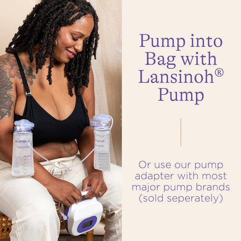 Lansinoh Breastmilk Storage Bags, 75 Count, Easy to Use Breast Milk Storage Bags for Feeding, Baby Essentials, Presterilized, Hygienically Doubled...
