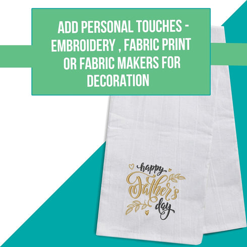 Flour Sack Kitchen Towels |Cotton Blank Towel | Tea Towel Crafting Embroidery | Thick Absorbent Quick Dry | Baking Bread Proofing Linen Cover Whit...