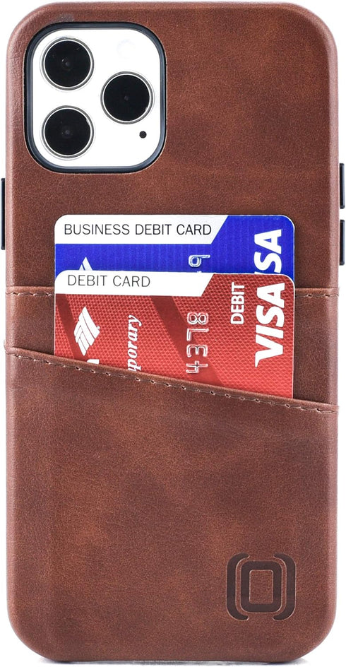 Dockem Wallet Case for iPhone 12 & iPhone 12 Pro: Built-in Metal Plate for Magnetic Mounting & 2 Credit Card Holders: 6.1" Exec M2, Smooth Synthet...