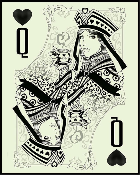 Posterizer 1 pcs-black and white queen of hearts bar card print-Miscellaneous-Sports & Hobby Art-Decor for Game Room or Man Cave- unframed wall ar...