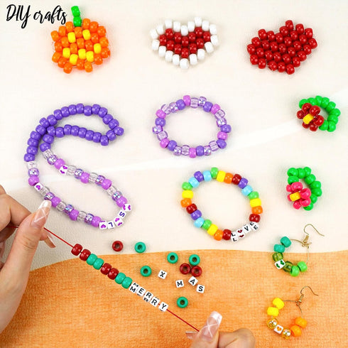 Dowsabel Friendship Bracelet Kit, 24 Colors Bracelet Making Kit Pony Beads for Jewelry Making, Letter Beads Heart Beads for Bracelet Making, Ideal...