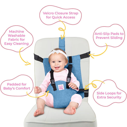 Baby Travel Essential Harness Seat - Baby Travel Gear - Infant Chair Harness Portable - Toddler Chair Harness with Soft Padding for Added Coziness...