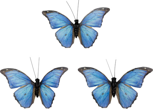 Berfutall-Morpho Butterfly Feather Butterflies on Picks Floral Supplies Set of 12 pcs Halloween Thanksgiving Decorations…...