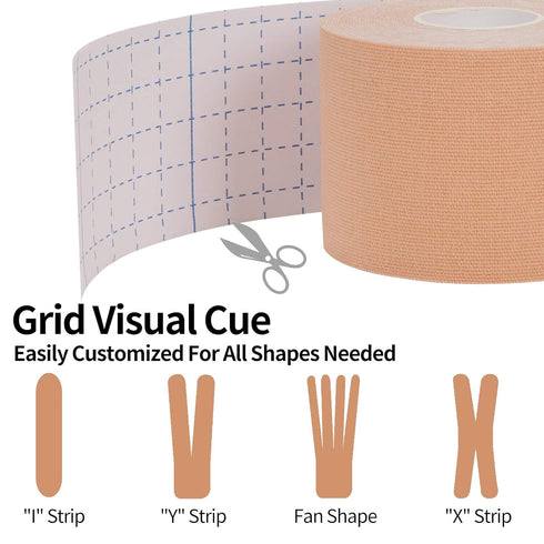 Kinesiology Tape 4 Rolls K Sports Tape for Knee Support and Muscle Pain Relief, Uncut Physio Tape Elastic Therapeutic Designed for Athletes Injury...