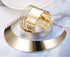 HANPABUM Women Gold Tone Choker Necklace and Cuff Bangle Bracelet Jewelry Set Exaggerated Punk Style (A:Gold Tone)...