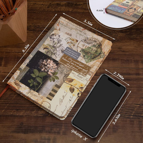 SallyFashion Vintage European Diary, Executive Notebook Hardcover Journal Retro Style Flower Theme for Women Girls Travel Office...