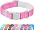 Reflective Dog Collar, Soft Neoprene Padded Breathable Nylon Pet Collar Adjustable for Medium Dogs, Pink, Medium...