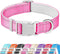 Reflective Dog Collar, Soft Neoprene Padded Breathable Nylon Pet Collar Adjustable for Small Dogs, Pink, Small...