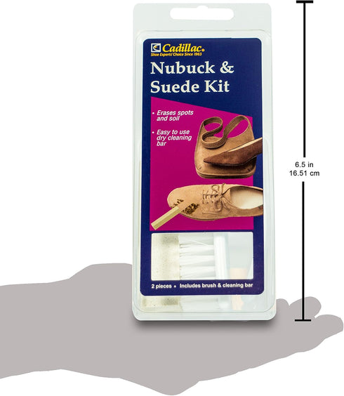 Cadillac Nubuck & Suede Cleaner Kit - Brush and Eraser - Remove Stains & Clean Shoes Boots Bags Coats & More...