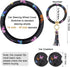 Butterfly Steering Wheel Cover Women Car Accessories Set with Car Cup Holder and Keyring Bracelet Butterflies Design Grip Steering Wheel Cover for...