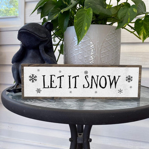 Christmas Wood Signs (Medium - Wood And Metal, Let It Snow - Christmas Sign)...