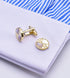 14K Gold Plated Natural Mother of Pearl Cufflinks for Men Lady Water Ripples Pattern Round Golden Men's Cufflinks Jewelry for Wedding Anniversary ...