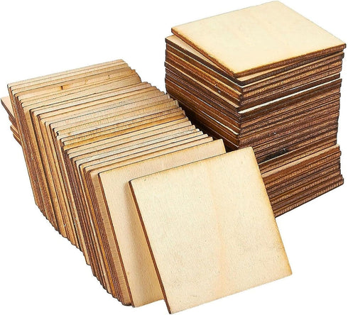 Juvale Wood Squares for Crafts - 60 Pack 2 x 2 in Poplar Plywood Tiles - Unfinished Loose Parts for Painting & DIY Projects - Wood Pieces & Tiles ...