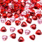 CHENGU Valentines Day Acrylic Heart 3D Acrylic Heart Rhinestones Flat Red and Back Decoration Wedding Table Scatter Decoration for DIY Crafts Jewe...