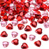 CHENGU Valentines Day Acrylic Heart 3D Acrylic Heart Rhinestones Flat Red and Back Decoration Wedding Table Scatter Decoration for DIY Crafts Jewe...
