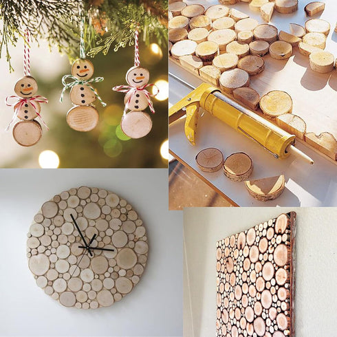 Small Wood Slices Crafts Cookies Log Rounds 100Pcs 1.5-2.5cm Rustic Wedding Centerpieces Ornaments DIY, Unfinished Natural Wood Pieces...