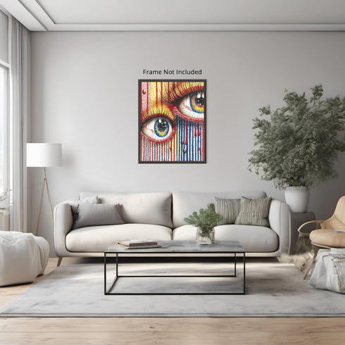 Posterizer 1 pcs-vibrant psychedelic abstract colorful art of eyes 3-Abstract & Modern Art-Fantasy & Fiction Art-Gift for Men Women Entrepreneur T...