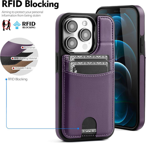 Compatible iPhone 14 Pro Max Wallet Case with Credit Card Holder?Compatible with Magsafe? Women Men?RFID Blocking? PU Leather flip Cover Protectiv...